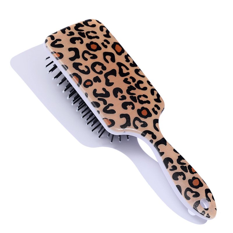 Cross-border New Amazon Leopard Hair Cushion Comb Massage Comb Shun Hair Square Comb Cartoon Animal Plastic Comb