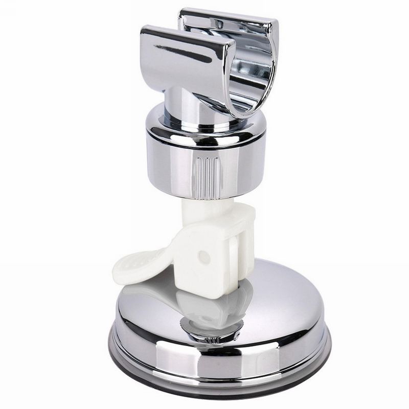 Strong suction cup shower bracket base bathroom shower head fixed wall shelf plastic shower head plating wall shelf