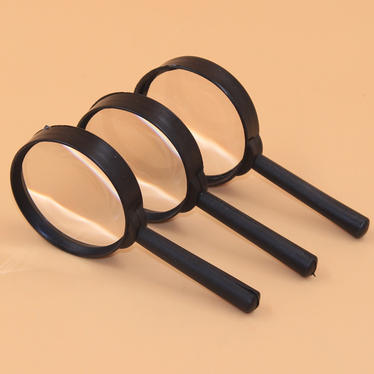 Plastic magnifying glass for children and students with portable elderly reading 5 times handheld HD magnifying glass manufacturers wholesale