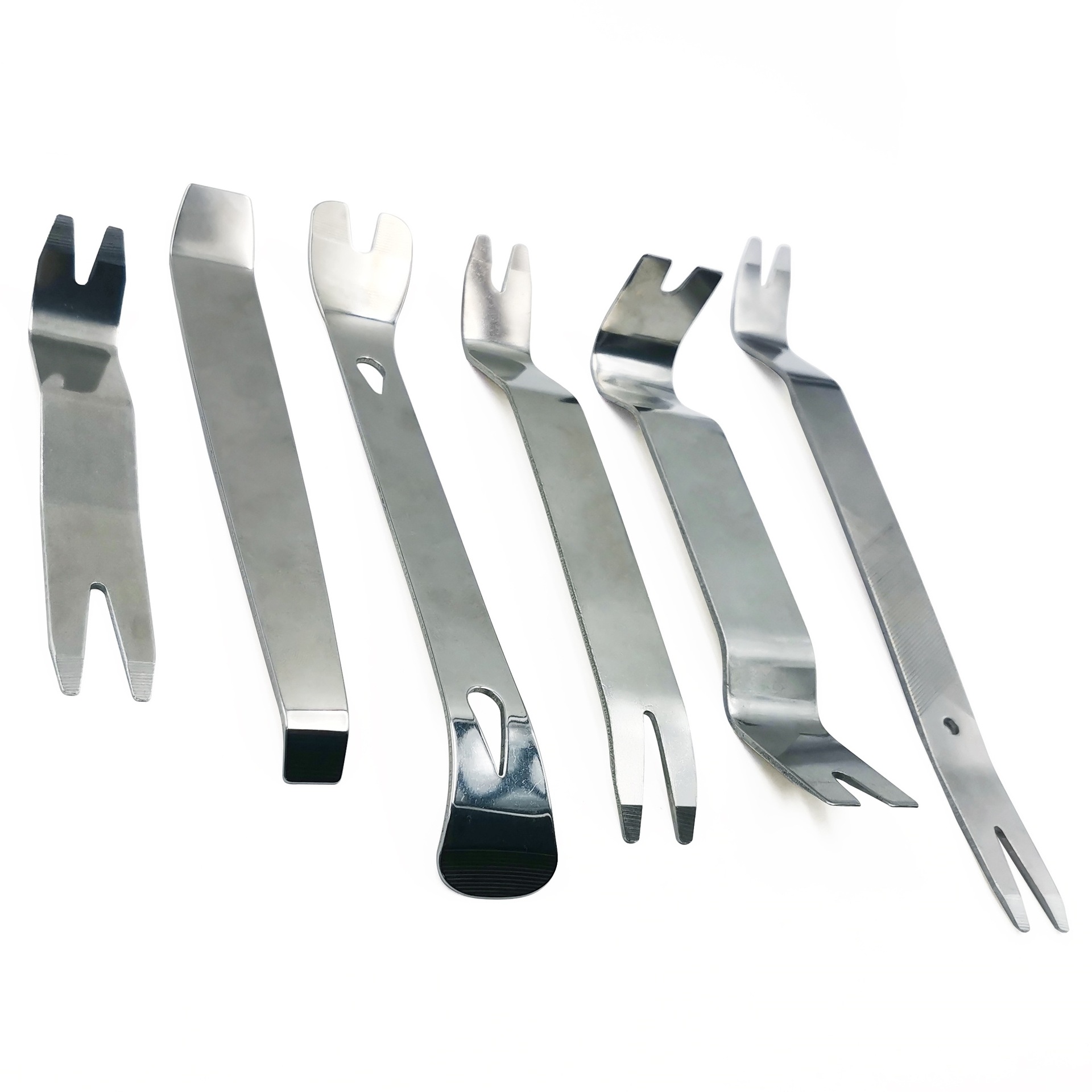 Car audio modification tool metal Steel Pry 6-Piece Set interior door panel sound insulation disassembly stainless steel crowbar set