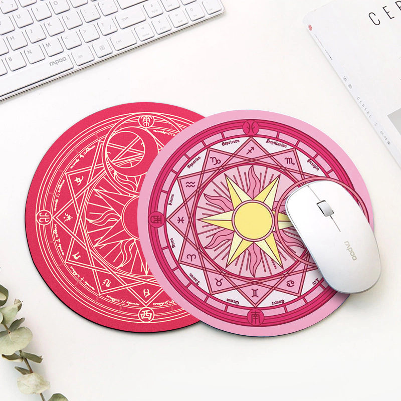 Round Rubber Mouse Pad Small Wrist Hand Edge Lock Laptop Keyboard Office Game Thickened Dirty Resistant