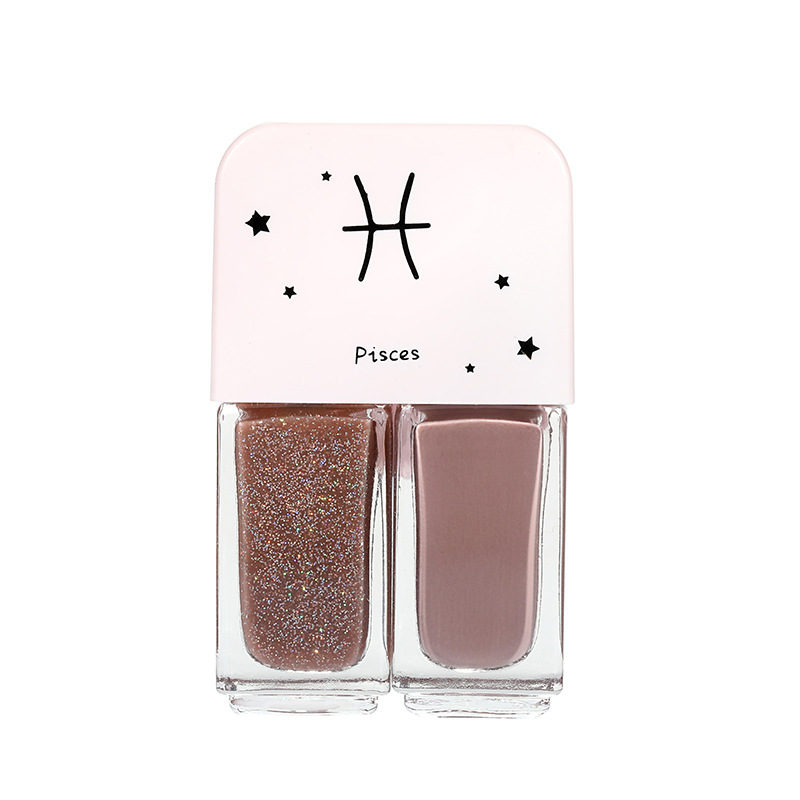 Cross-border Explosions Twelve Constellations Twin Nail Polish Non-baking Quick-drying Long-lasting Non-peeling Nail polish