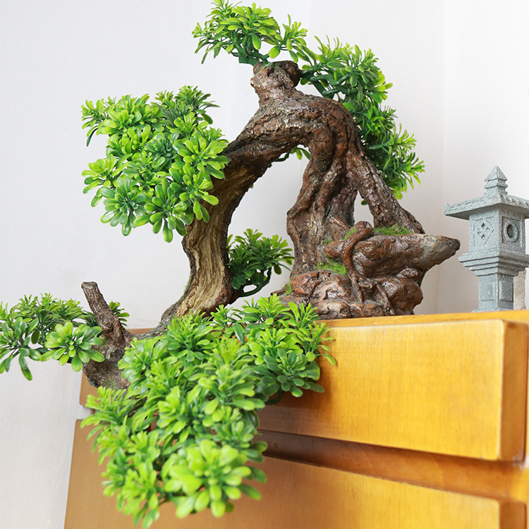梅の花の崖の柏の赤い楓の木の中で小型の偽の木の卸売りの禅意の家の店舗の微景観の偽の植物の装飾をシミュレーションします。|undefined