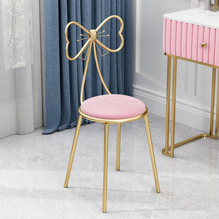 Modern Simple Girl Bedroom Dressing Table Stool Butterfly Backrest Internet Popular Chair Instagram Style Nail Art Makeup Stool Light Luxury
