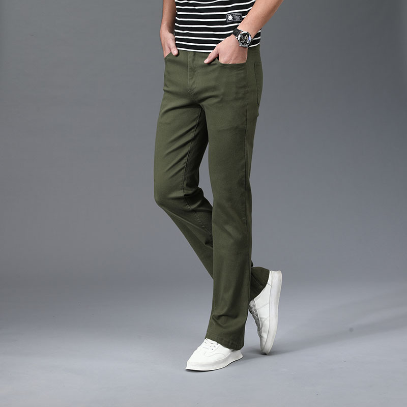 Amazon AliExpress LAZADA foreign trade Men's micro horn Denim casual pants men's Denim straight pants