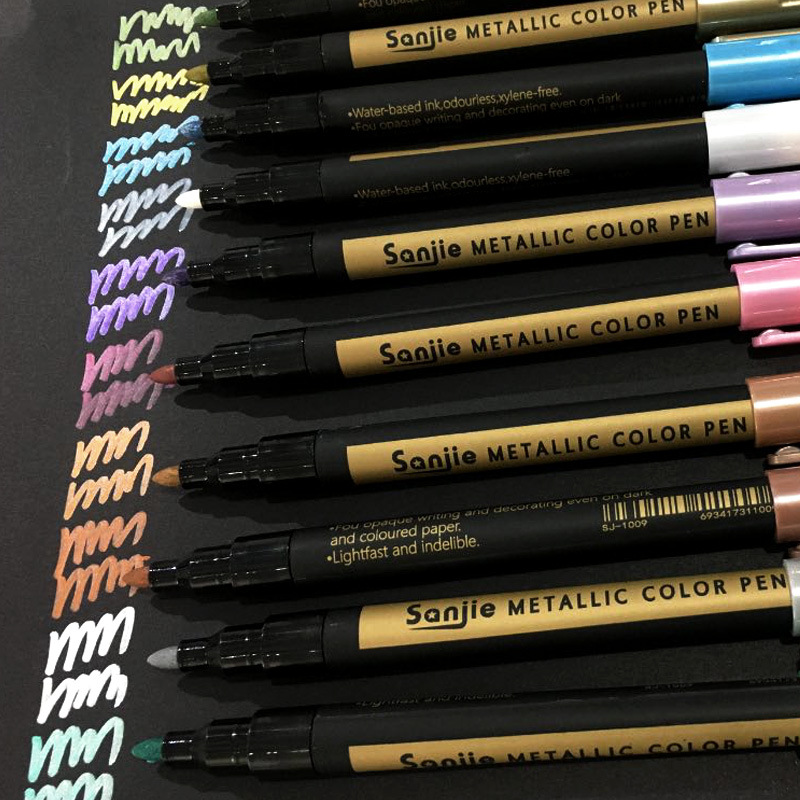 Sanjie Color Metallic Marker Paint Pen Marker Pen Big Head Metal Marker Water-based Color Marker Pen