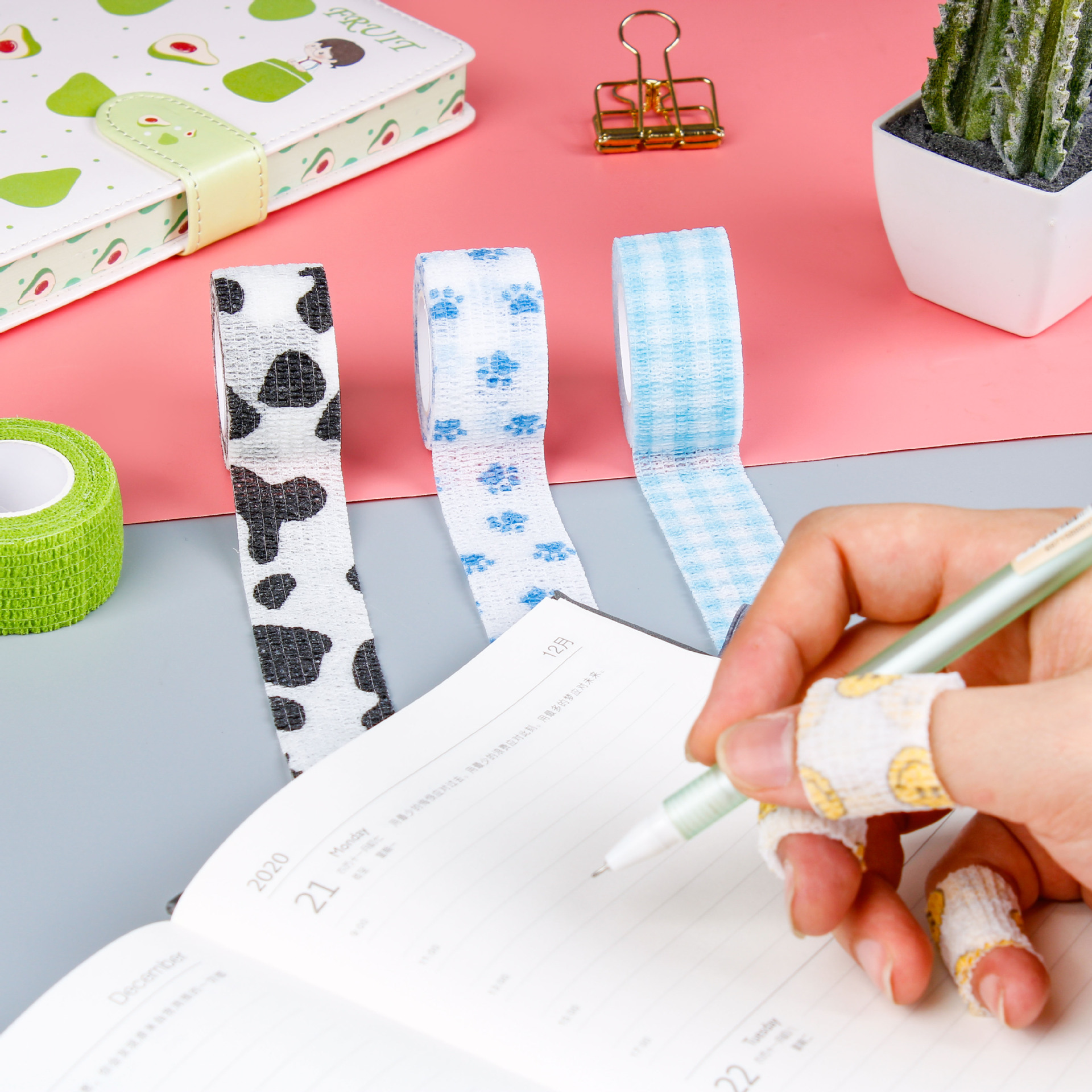 Finger Protection Bandage Anti-abrasion Student Finger Bandage Writing Breathable Bandage Female Non-woven Printed Elastic Self-adhesive Bandage