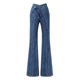Niche Designer Pants 2023 Asymmetrical Slant Waist Placket Multi-line Split Stitching Structure Cut Jeans