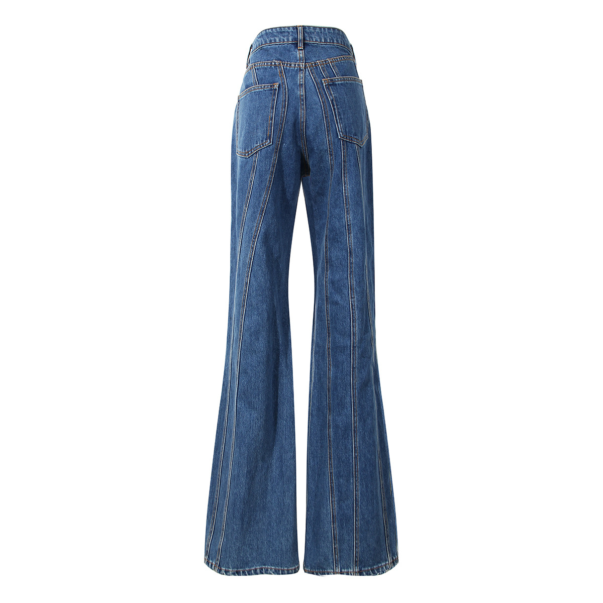 Niche Designer Pants 2023 Asymmetrical Slant Waist Placket Multi-line Split Stitching Structure Cut Jeans