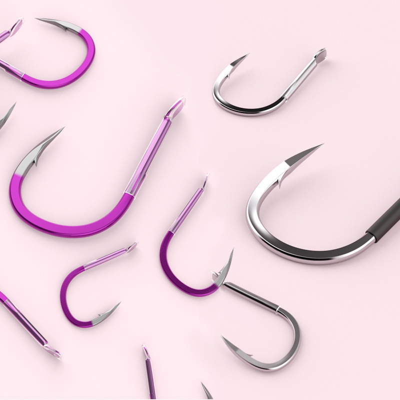 Green Fish Hook Large Fish Hook with Suit Bold Isem Barbed Bulk Giant Crooked Sturgeon Grass Carp Hook