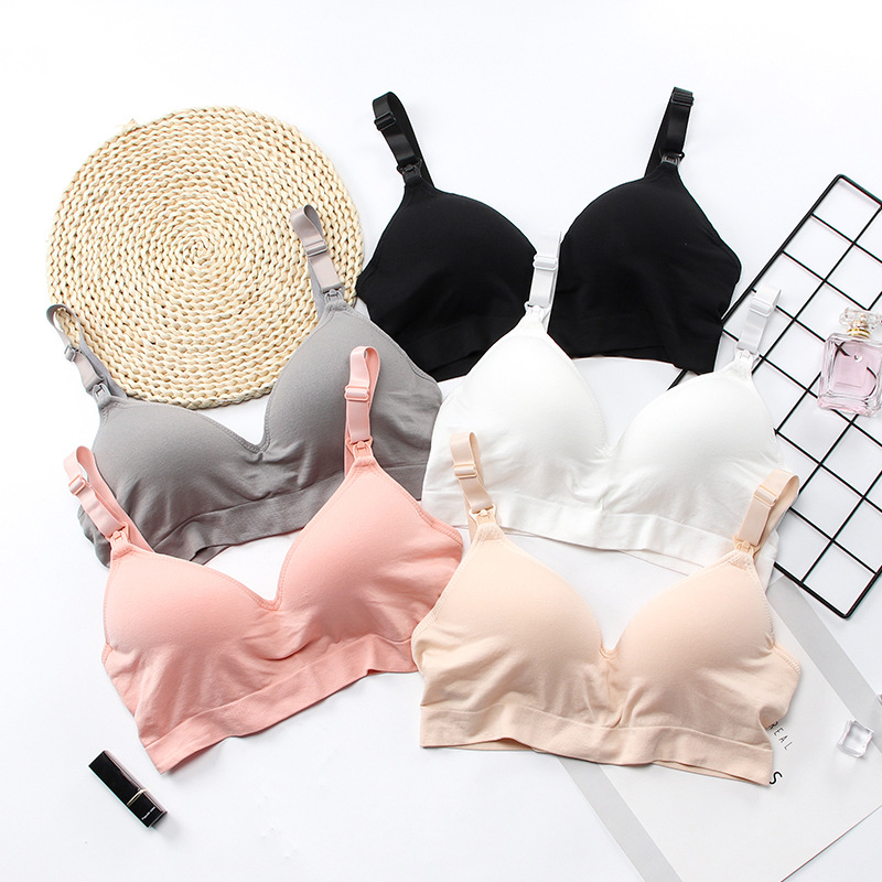 Pregnant Women's No Steel Ring Front Opening Buckle Nursing Bra_voghion.com