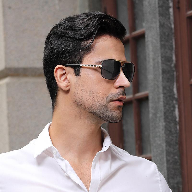New Sunglasses Men's ATTITUDE Artistic Retro Box Slingshot Sunglasses Trendy Men's Street Shades