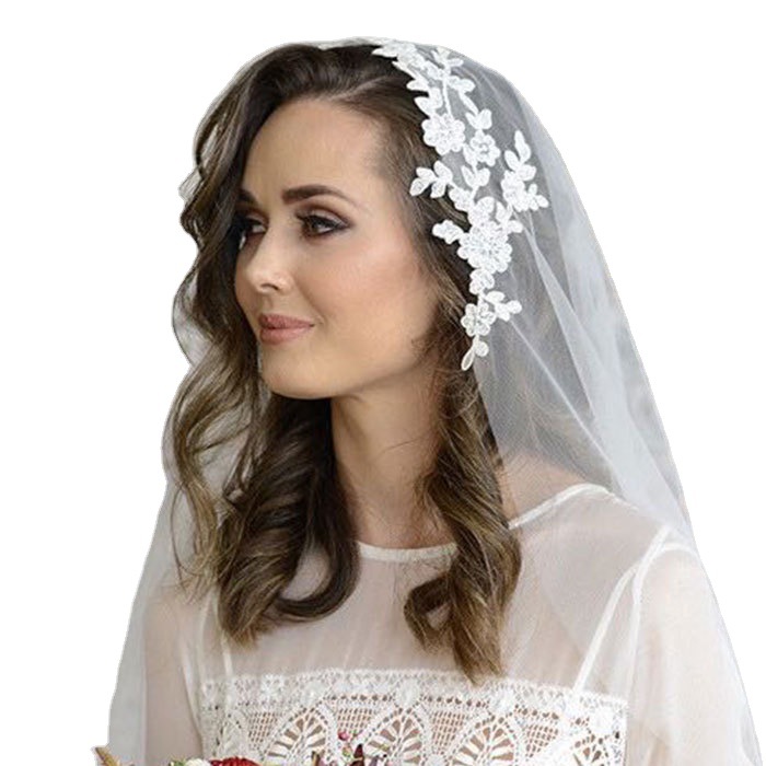 Foreign Trade European and American 2020 All-match Bride Single-layer Soft Yarn Travel Photo Wedding Dress Short Lace Veil Accessories for Women