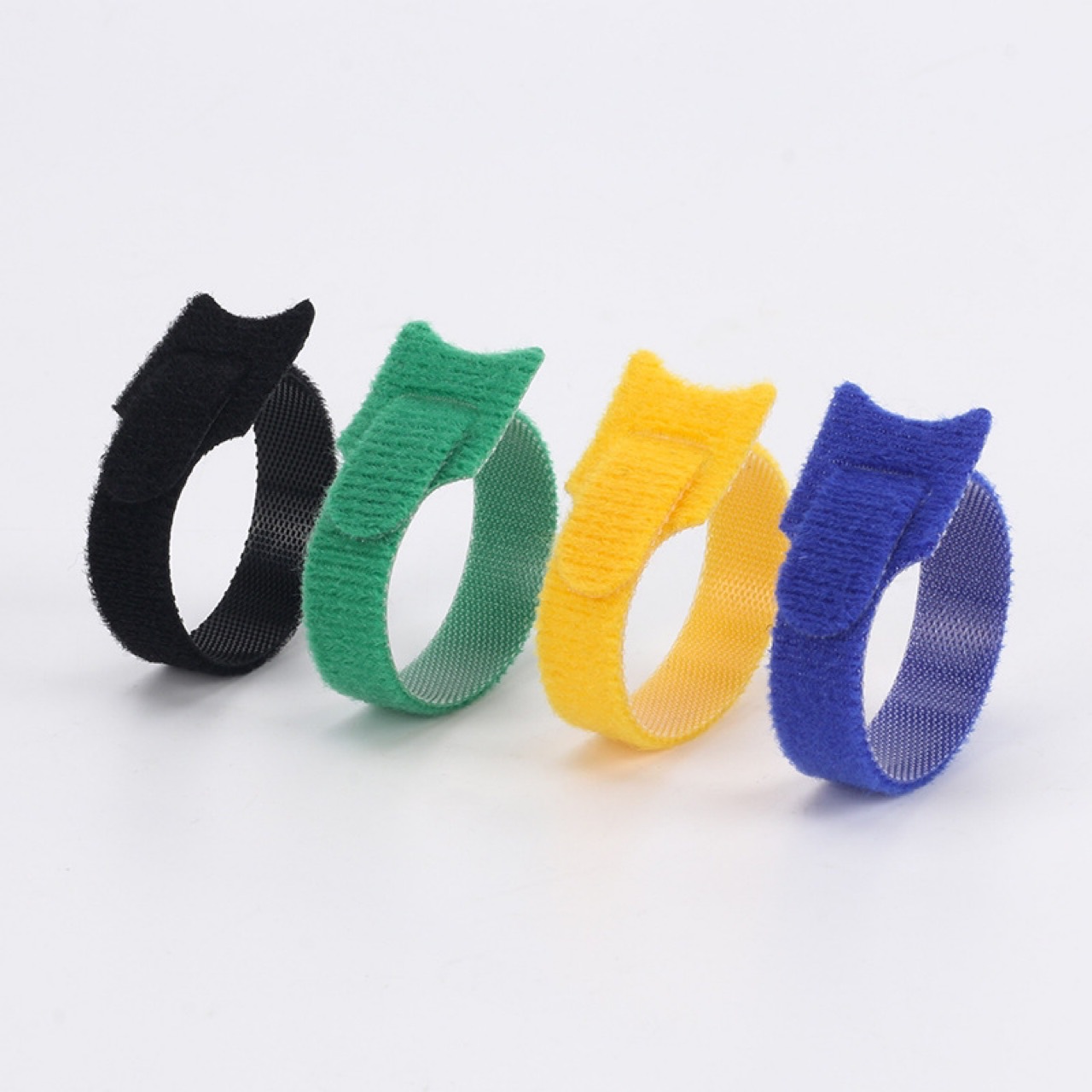 Back-to-back Self-adhesive Velcro Binding Cable Strap Cat Head T-shaped Storage Strap Hook Hair Organiser Velcro