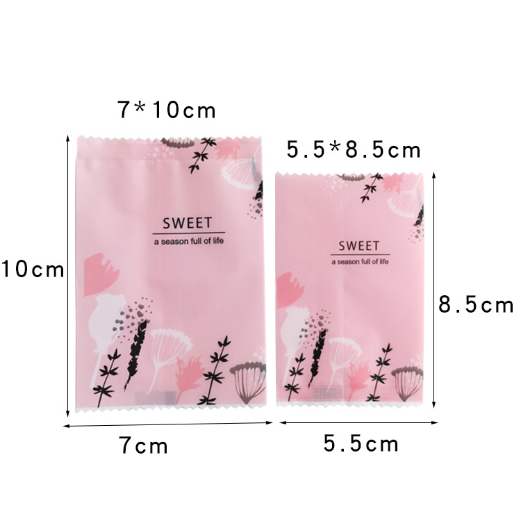 New snowflake crisp packaging bag cow tie biscuits scented tea bag nougat machine seal bag transparent frosted bag 100 Pack