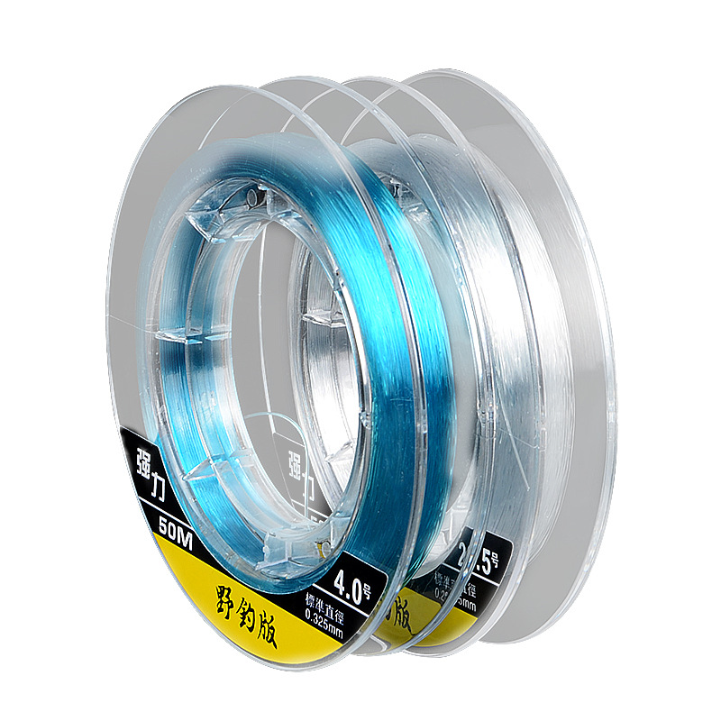 Fishing Line 50 m Japanese Original Silk Main Line Sub-Line Strong Pull Soft Cut Water Fast Wild Fishing Black Pit Competitive Nylon Fishing Line