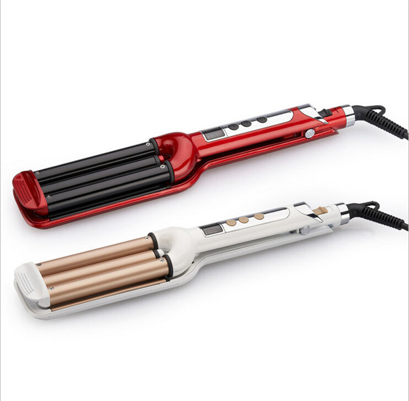 Foreign trade CE certification three tube curling iron egg roll wave temperature LCD display curling iron hairdresser a large number