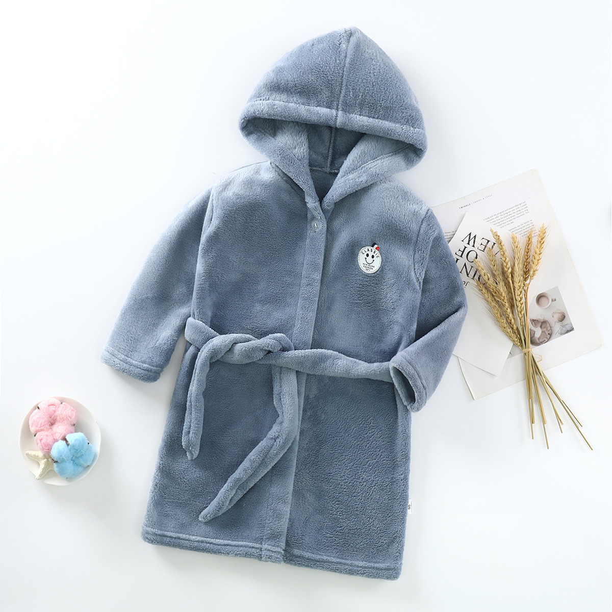 Children's Nightgown Flannel Baby Baby Baby Boy Thickened Girls Coral Fleece Pajamas Autumn and Winter Seasons Bathrobe