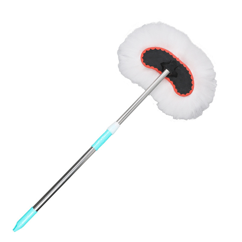 Car Wash Soft Wool Long Handle Mop Car Telescopic Brush Car Wiping Special Supplies Milk Silk Head Dust Duster Cleaning Tool