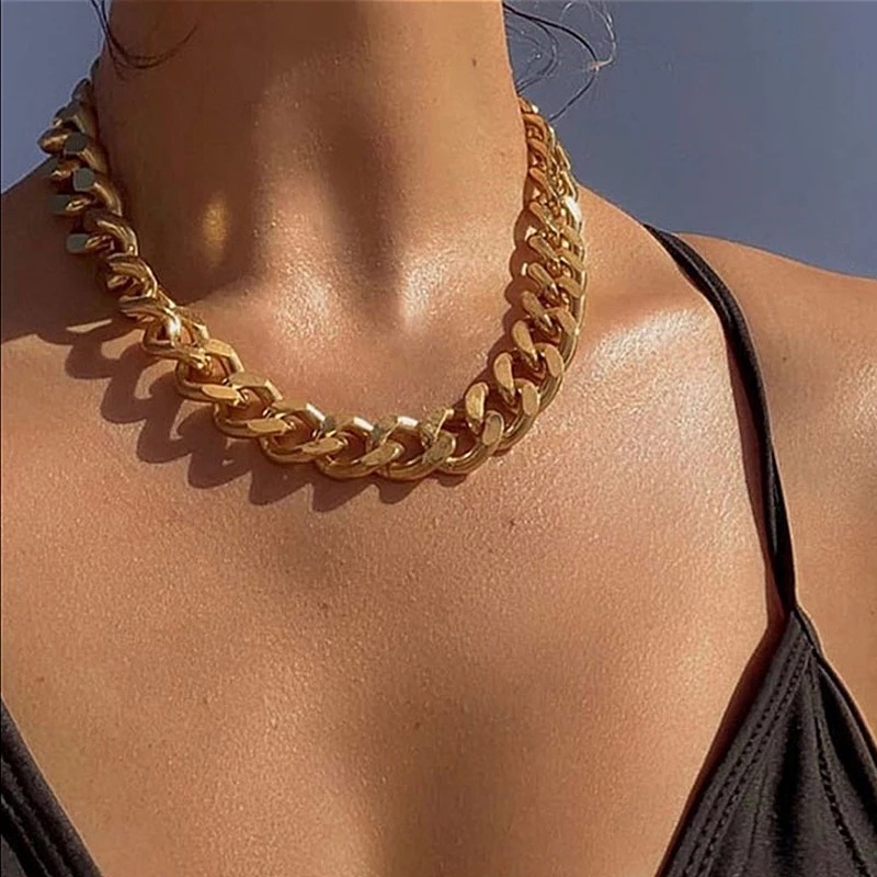 51856 Han Zhishang Europe and the United States cross-border hot-selling thick chain necklace creative simple retro personality clavicle chain