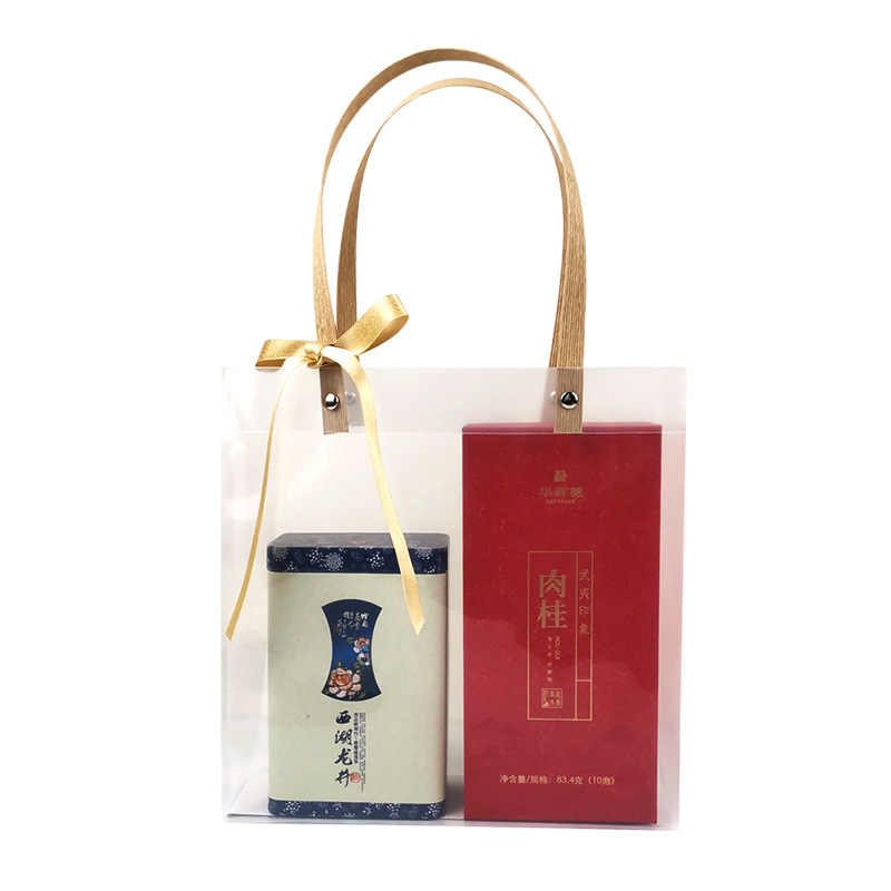 Hand gift bag factory handbag gift plastic frosted pvc gift bag pp transparent candy box new Christmas