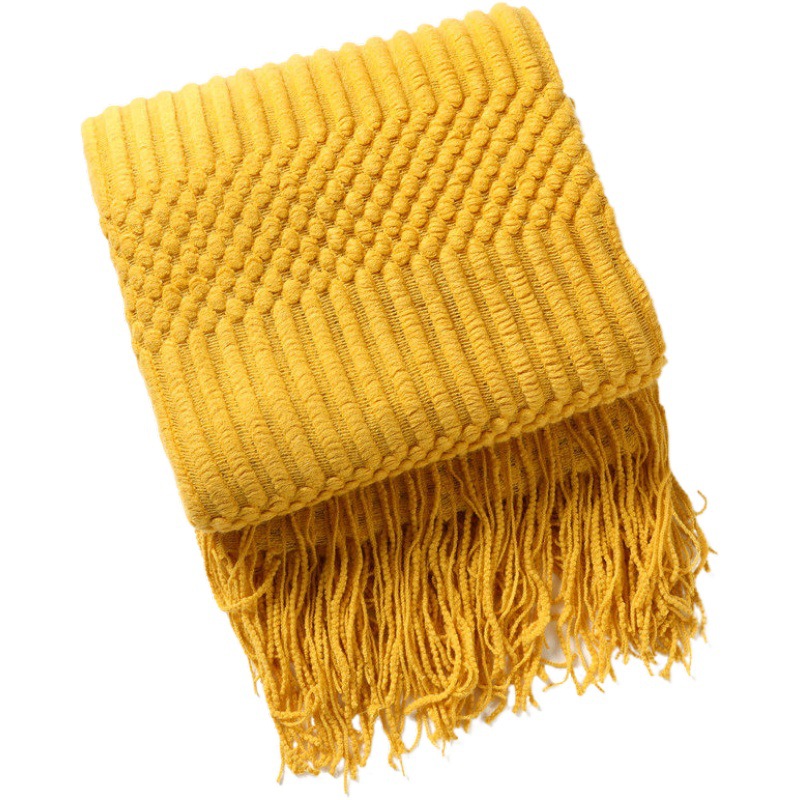 Nordic sofa blanket hotel bed tail towel bean blanket tassel shawl blanket bed tail cloth blanket bed bed towel wholesale