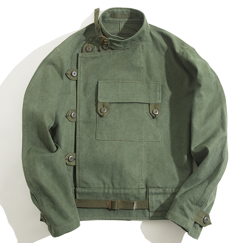 Madden Tooling vintage Swedish Motorcycle Jacket Ami Khaji Retro Hunting Army Green Jacket Men