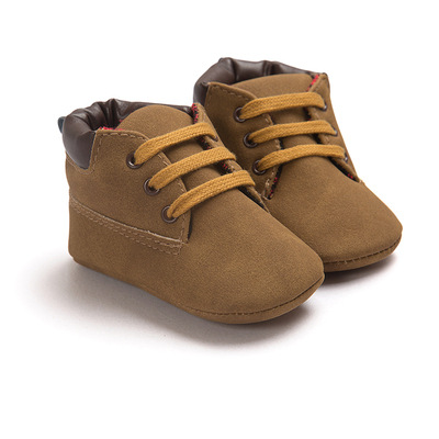 New Autumn and Winter Warm 0-3 Years Old High-top Martin Lace-up Boots Baby Shoes Soft Sole Non-slip Toddler Shoes