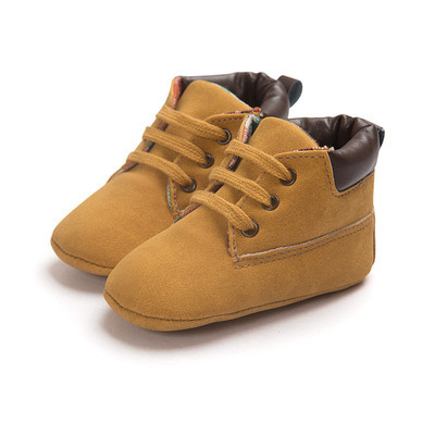 New Autumn and Winter Warm 0-3 Years Old High-top Martin Lace-up Boots Baby Shoes Soft Sole Non-slip Toddler Shoes
