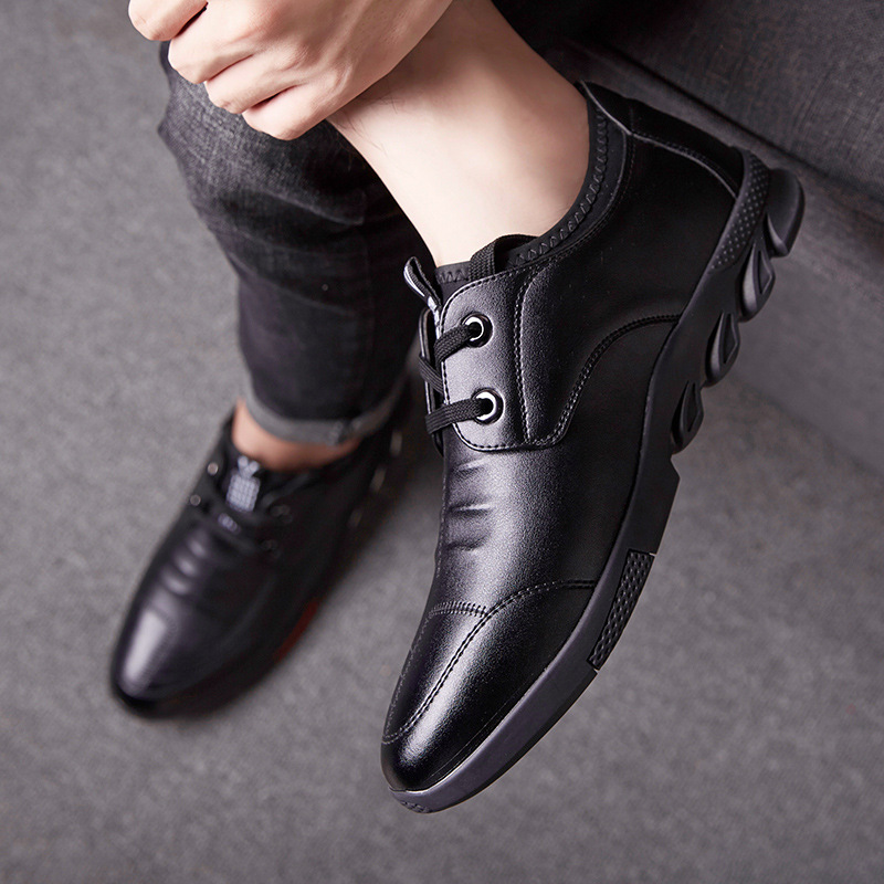 Invisible Height Increasing Shoes Men's 6cm Baita Casual Shoes Fashionable Korean Men's Leather Shoes Set Foot Height Increasing Fleece Cotton Shoes