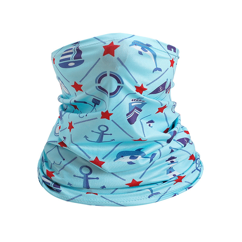 Summer Ice Silk Children's Scarf Outdoor Sports Digital Print Cartoon Riding Sunscreen Mask Multifunctional Magic Headscarf