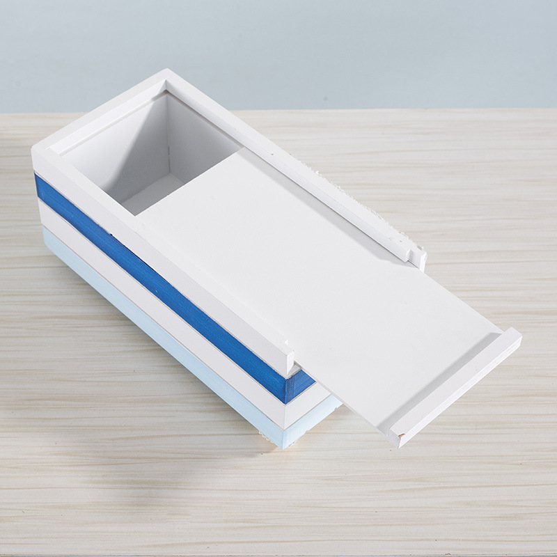 Mediterranean Style Creative Home Decorative Tissue Box Paper Napkin Paper Box Retro Wooden Crafts Ornaments