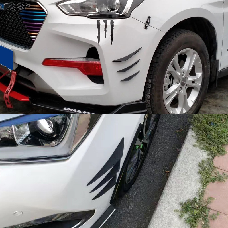 Car modification Universal Air knife front bumper spoiler modification bumper small air knife universal carbon fiber pattern surrounding spoiler