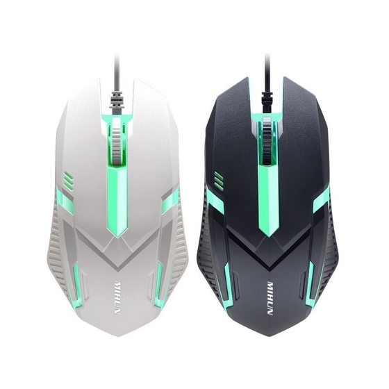 Spot wholesale rice soul M103 colorful luminous computer usb wired mouse cross-border foreign trade English packaging