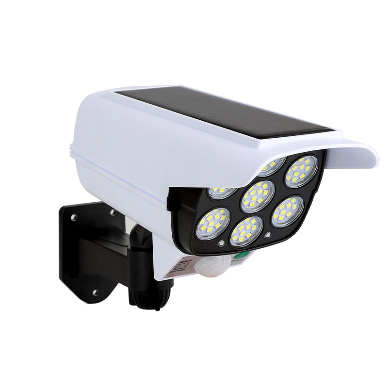 2021 New Products LED solar remote control camera induction street lamp wall lamp garden lamp simulation monitoring anti-thief lamp