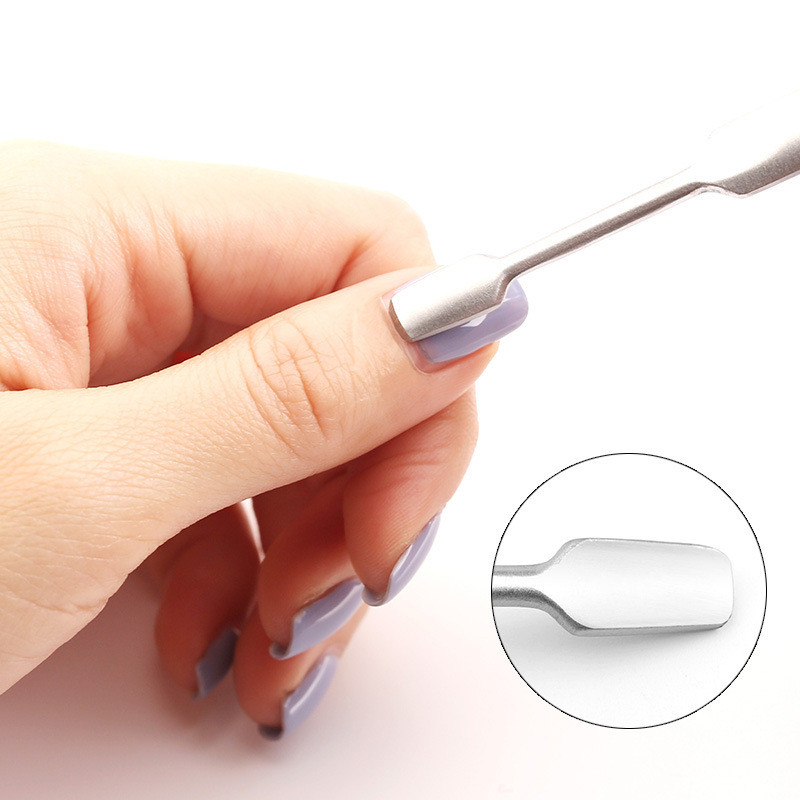 Stainless Steel Stone Nail File Manipulation Steel Push Double Scrub Dead Leather Shovel Barbed Dead Leather Fork Nail Tool