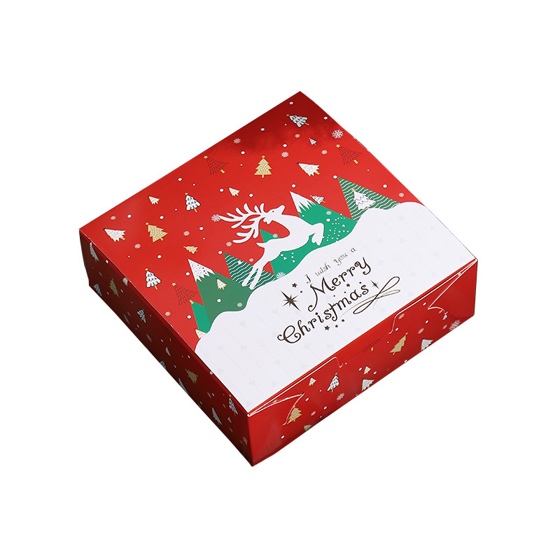 Christmas packing box candy biscuit gift box egg cup box snow Mei Niang egg yolk crisp carton disposable dessert box