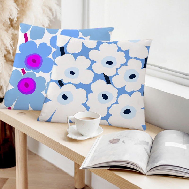 Nordic Finland One Piece Marimekko Poppy diy Sofa Soft Backrest Flannel Pillow Case