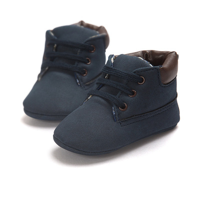 New Autumn and Winter Warm 0-3 Years Old High-top Martin Lace-up Boots Baby Shoes Soft Sole Non-slip Toddler Shoes