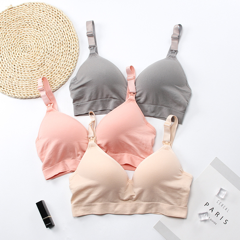 Pregnant Women's No Steel Ring Front Opening Buckle Nursing Bra_voghion.com