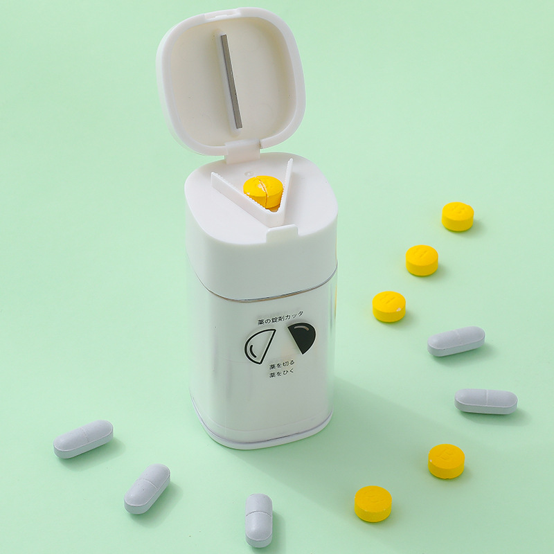 Portable Four Treasure Box Medicine Cutter Creative Multifunctional Medicine Grinding Medicine Cutting Medicine Grinding Medicine Box Portable Five-in-One Medicine Box