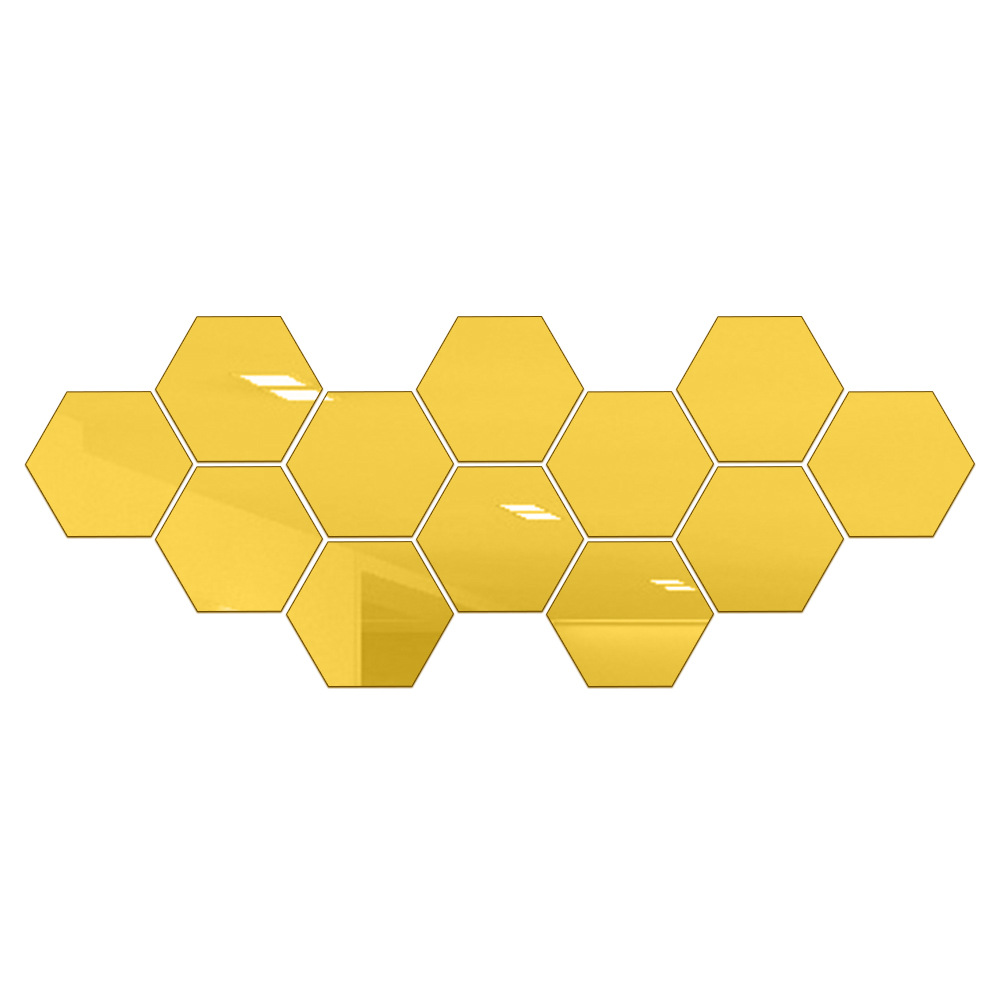 Hexagonal acrylic self-adhesive mirror wall sticker honeycomb hexagonal frame wall sticker hexagonal mirror sticker