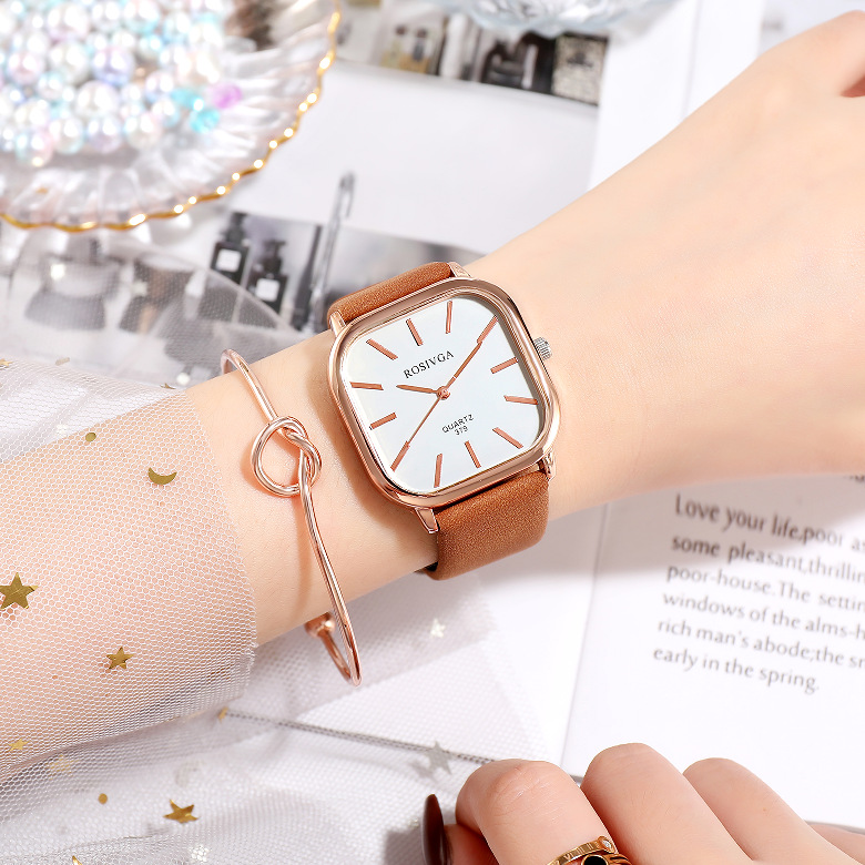 22 New Style Student Men's and Women's Watch Belt Korean Style Simple Temperament ins Style Simple Square Quartz Watch