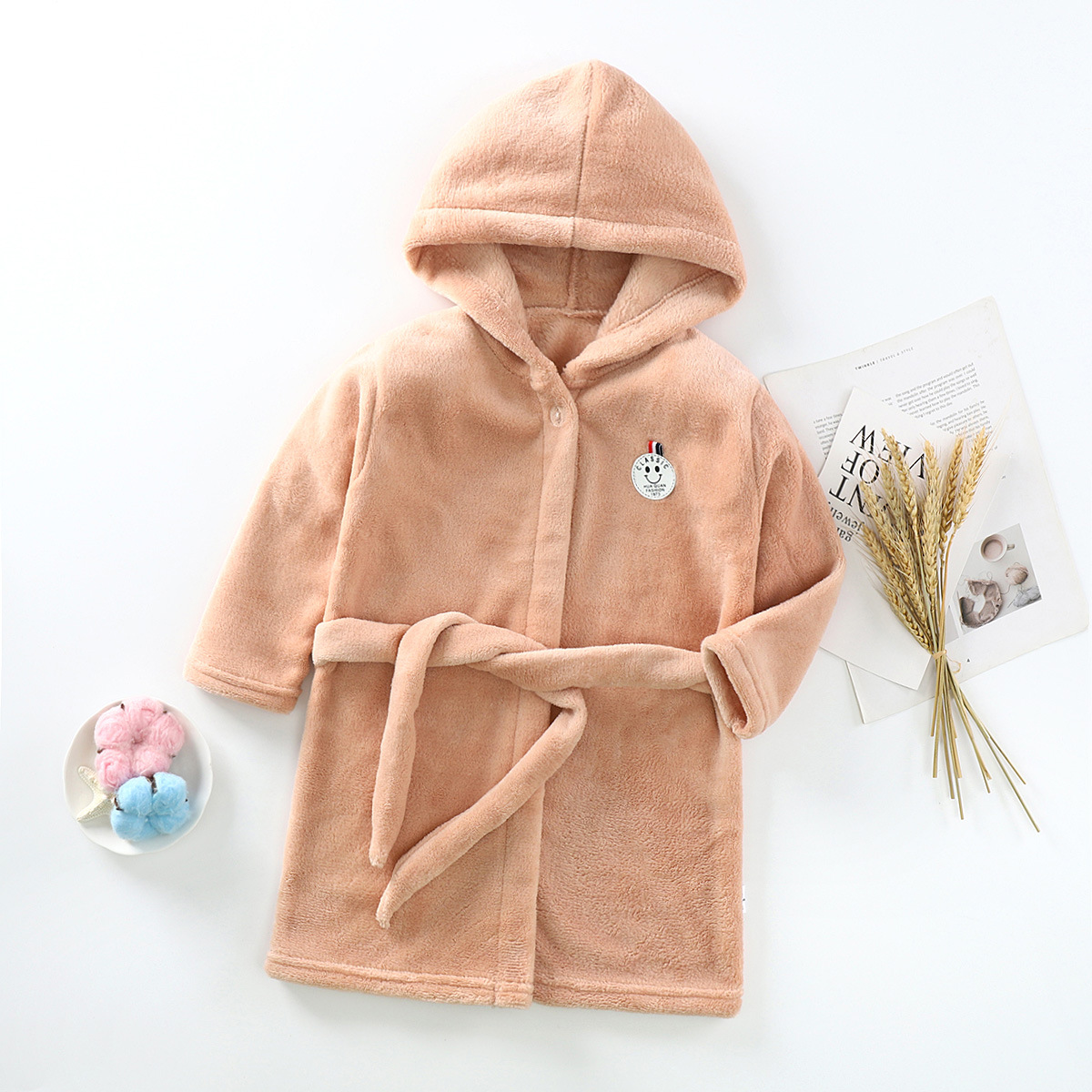 Children's Nightgown Flannel Baby Baby Baby Boy Thickened Girls Coral Fleece Pajamas Autumn and Winter Seasons Bathrobe