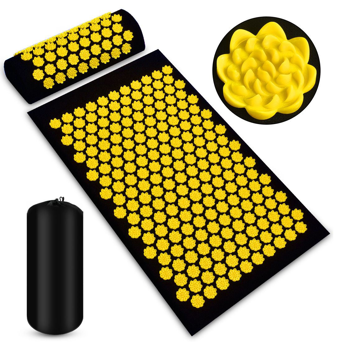 Oxford Bag Needle Punch Massage Mat Three-Piece Set cupuncture yoga cushion Water Drops Lotus