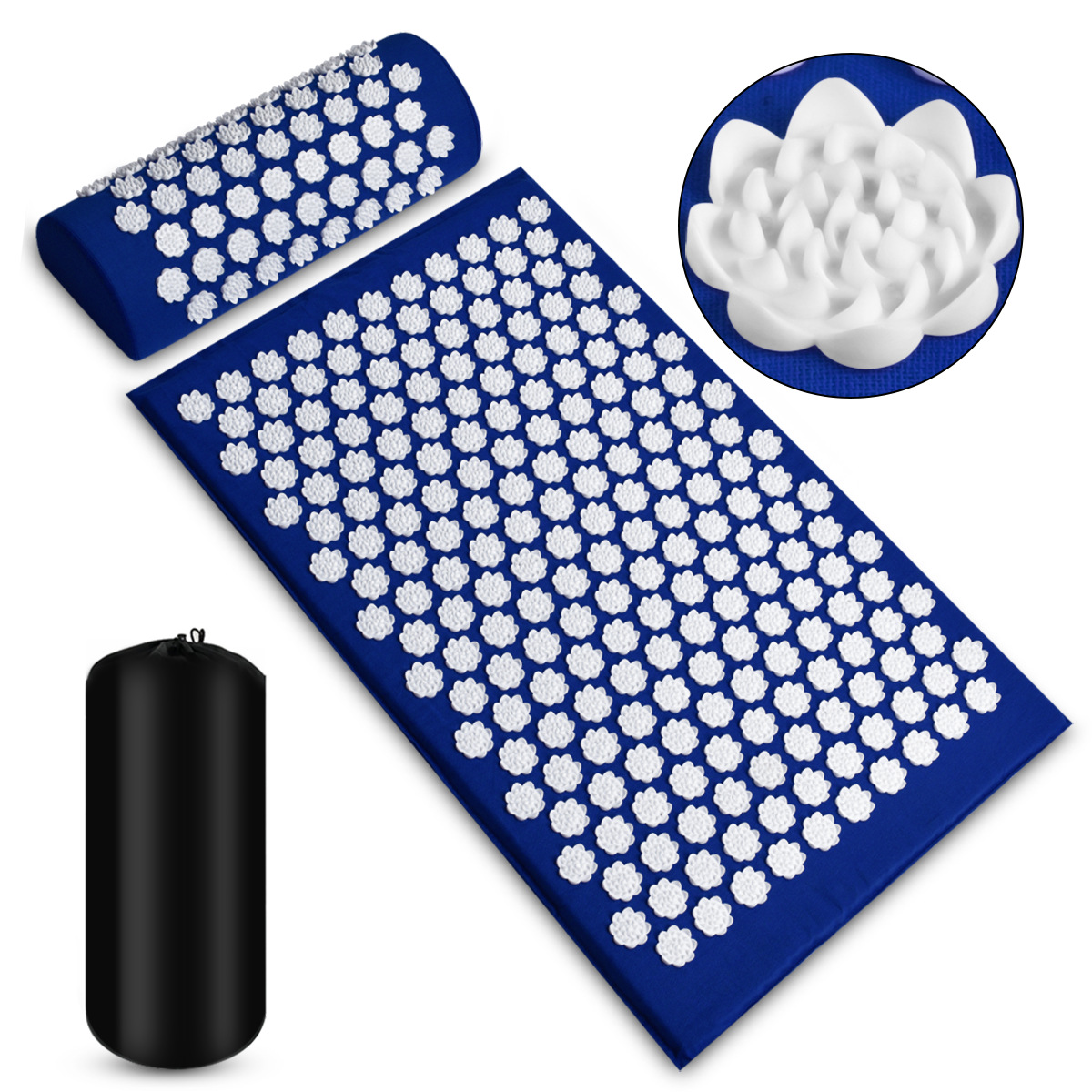 Oxford Bag Needle Punch Massage Mat Three-Piece Set cupuncture yoga cushion Water Drops Lotus