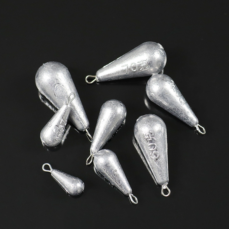 Cross-border fishing gear accessories with ring drop-shaped lead pendant outdoor fishing supplies manufacturers wholesale fishing drop drop-shaped lead pendant