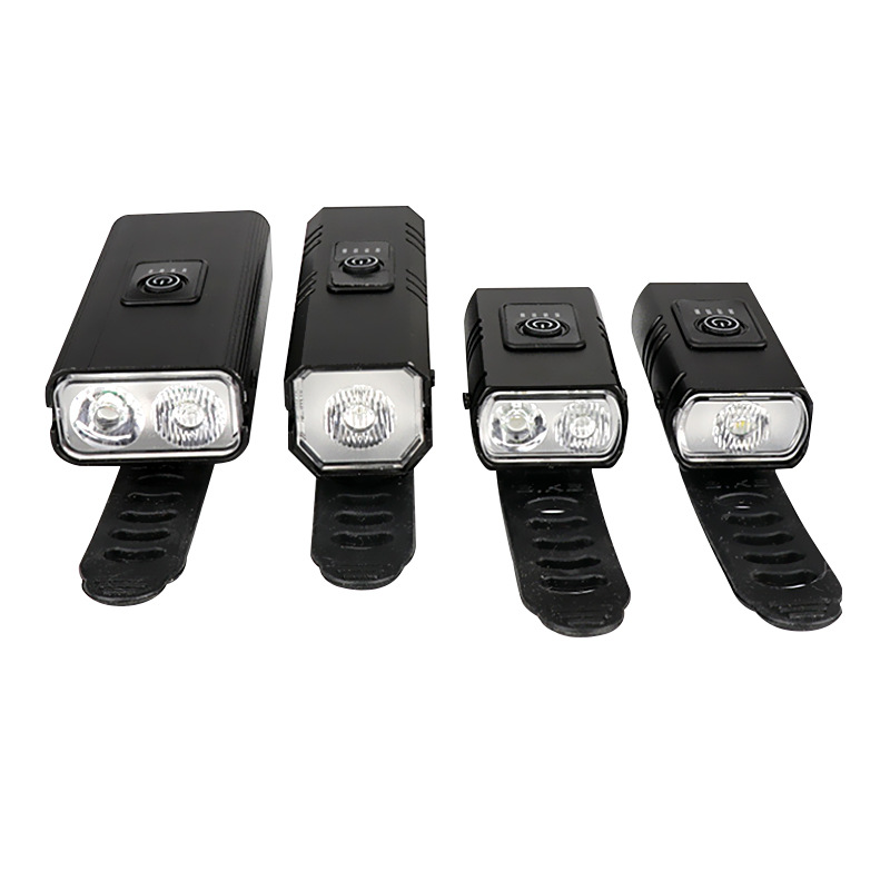 New Bicycle Headlight USB Charging Strong Light Rain-proof Night Riding Mountain Bike Flashlight Riding Equipment Accessories
