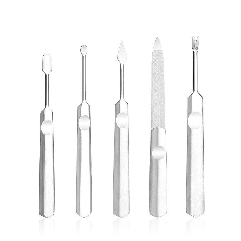Stainless Steel Stone Nail File Manipulation Steel Push Double Scrub Dead Leather Shovel Barbed Dead Leather Fork Nail Tool