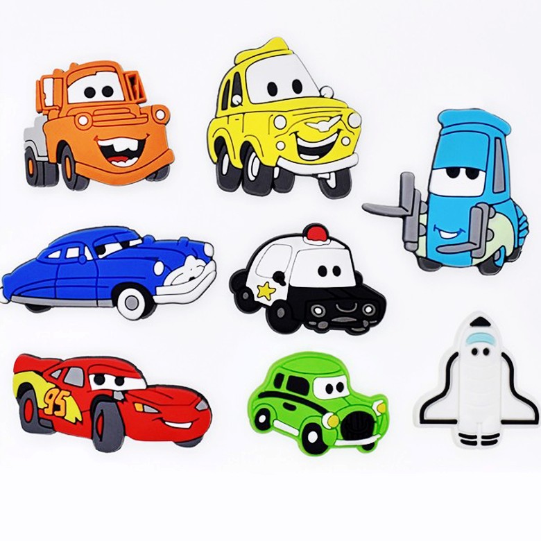 Cartoon car shoe flower removable PVC soft rubber shoe buckle hole shoes garden shoes flower shoes decorations wholesale